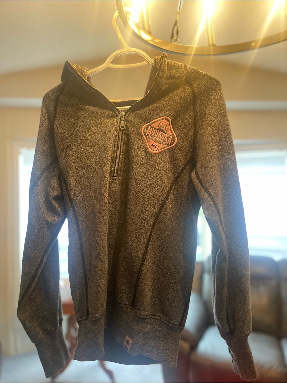 Muskoka Logo Gray Half-Zip Hoodie